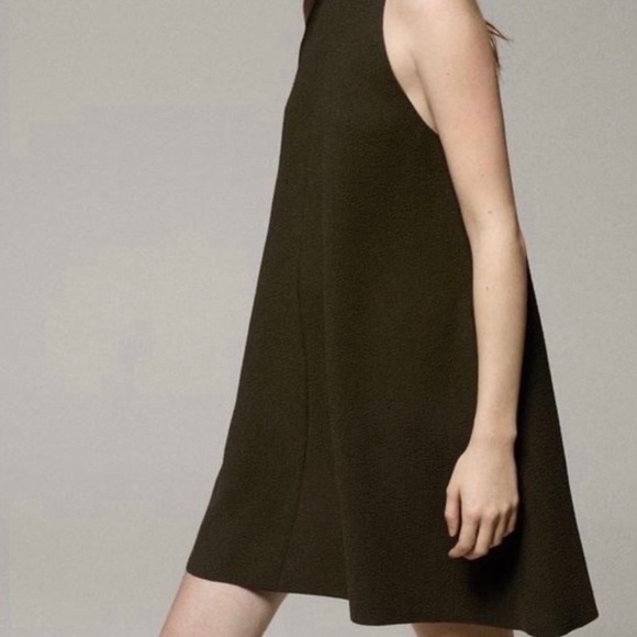 Wilfred Le Fou Aritzia Trompette Mini Dress Black Crepe Trapeze Silhouette - Picture 6 of 6